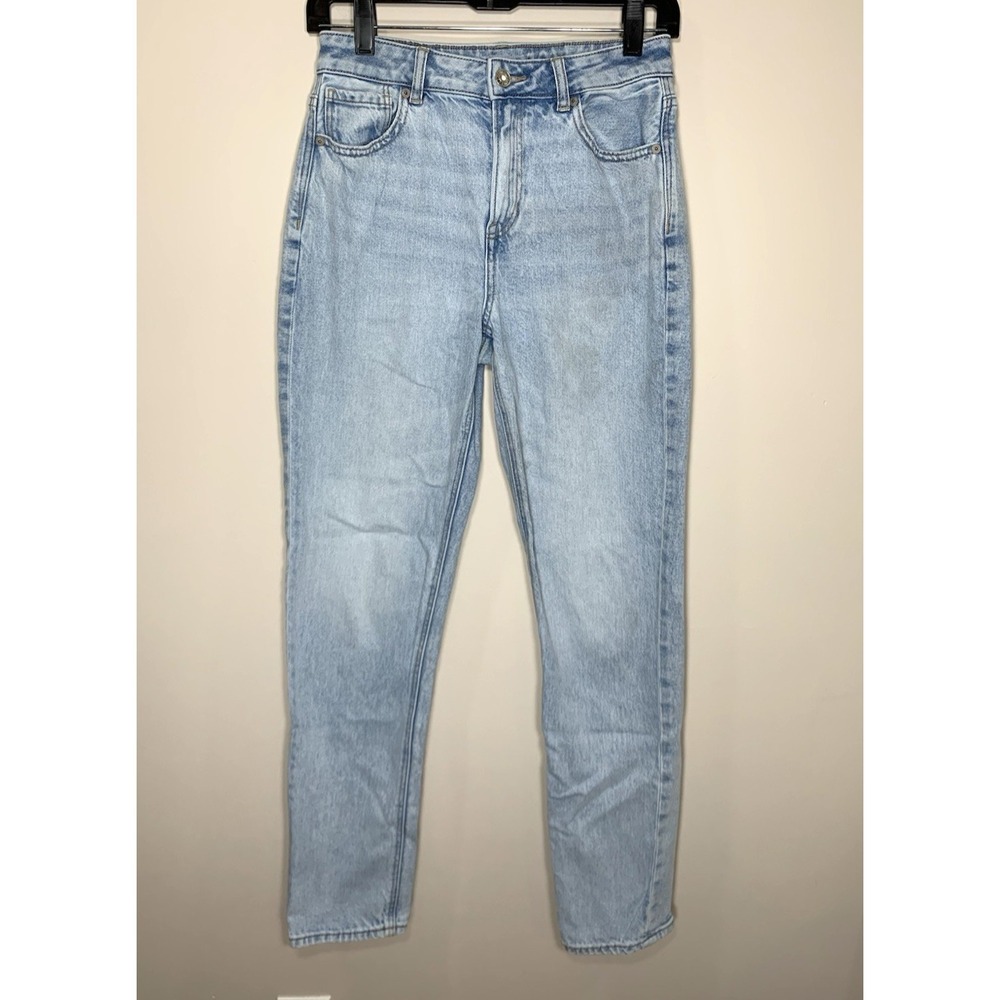 American Eagle Mom Jeans Womens 2 Long 26X30 Blue Light Wash STRIGID 90s Y2K